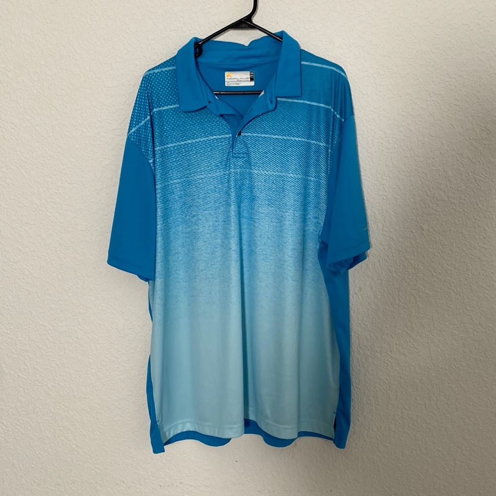 Blue golf polo